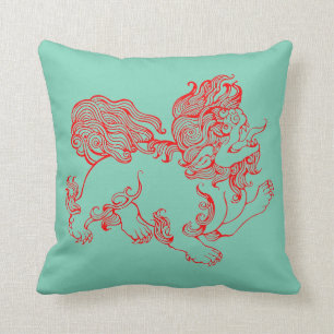"Chinese Fu Foo Dog" Throw Pillow