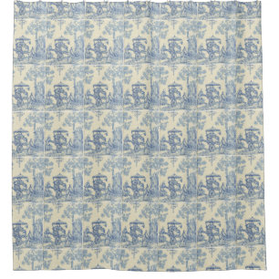 Chinese Garden Blue and White Toile