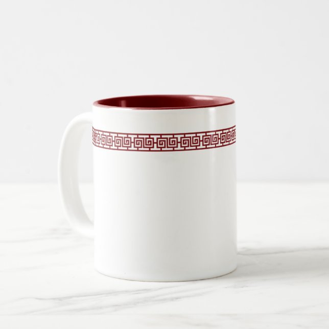 Chinese Geometric Border Mug (Front Left)