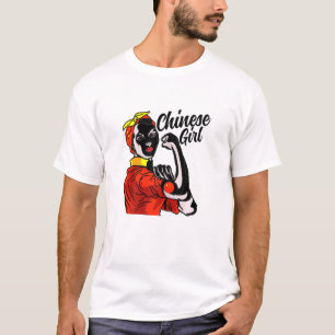 Chinese Girl China Flag Culture Heritage Country R T-Shirt