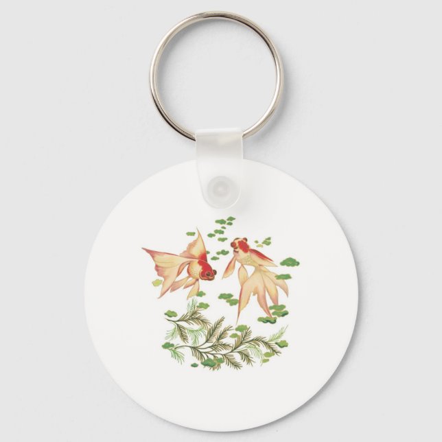Chinese Gold Fish Good Luck Charms Keychain (Front)