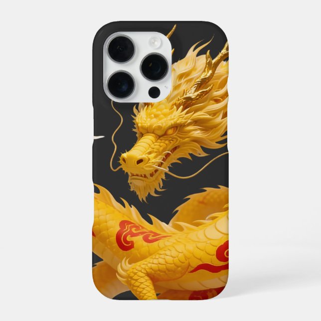 Chinese Gold Red Dragon Art Fantasy Design With Cl iPhone Case (Back)