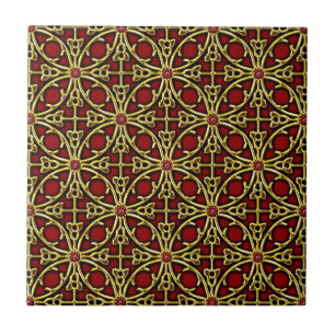 Chinese golden lattice pattern tile