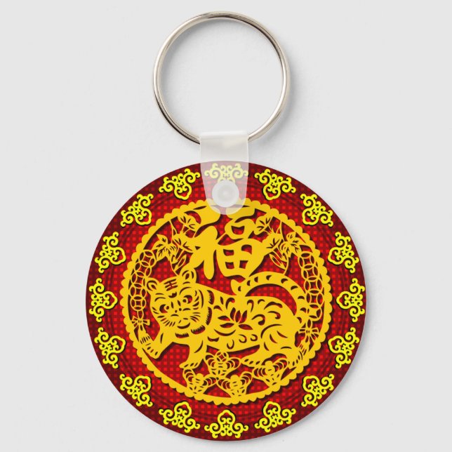 Chinese Good Fortune Symbol Keychain (Front)