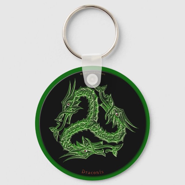 CHINESE GREEN DRAGON Design Keychain (Front)