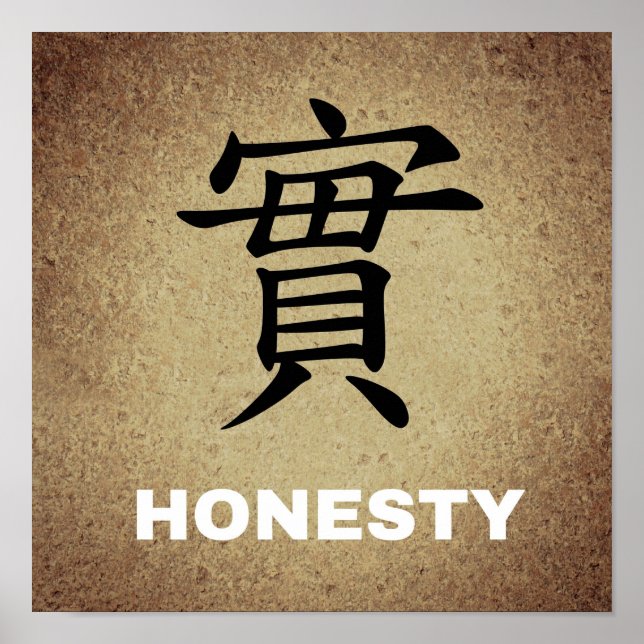 CHINESE HONESTY SYMBOL CHARACTER EXPRESSIONS FEELI POSTER (Front)