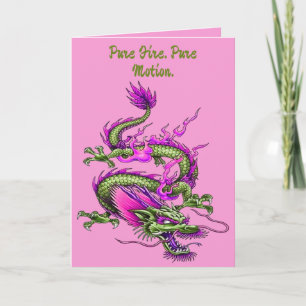 Chinese Horned Dragon Mythical Flood Making Card