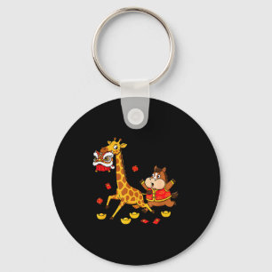 Chinese Horse Giraffe Funny Kids Mens Womens Happy Keychain
