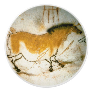 Chinese Horse,Lascaux Prehistoric Cave Paintings Ceramic Knob