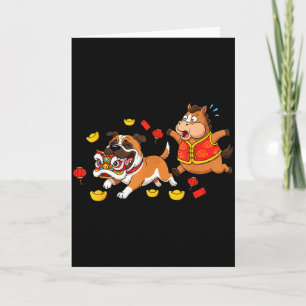 Chinese Horse Mastiff Funny Kids Mens Womens Happy Card