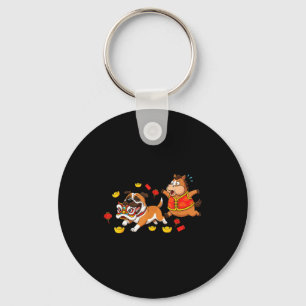 Chinese Horse Mastiff Funny Kids Mens Womens Happy Keychain