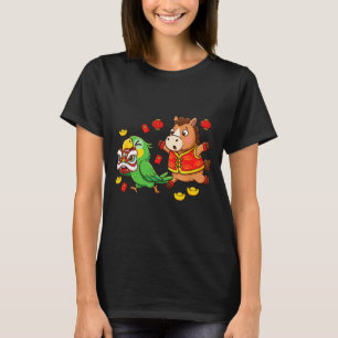 Chinese Horse Parrot Funny Kids Mens Womens Happy T-Shirt