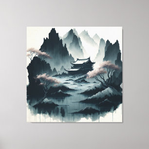 Chinese ink scroll paintings canvas print