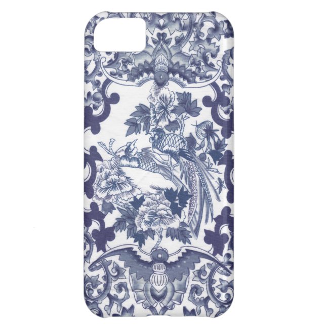 Chinese inspired blue pattern with birds toile Case-Mate iPhone case (Back)