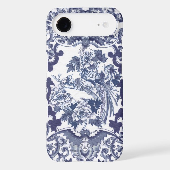 Chinese inspired blue pattern with birds toile Case-Mate iPhone case (Back)