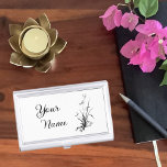 Chinese Iris - bw Business Card Holder<br><div class="desc">Chinese Iris is a brush painting of an orchid in traditional Chinese free style technique (Xie Yi) with ink on rice paper. Orchids are collectively known in Chinese as lan (兰) or lanhua (兰花). They are highly valued for their delicate fragrance and always associated with elegance. The orchid used to...</div>