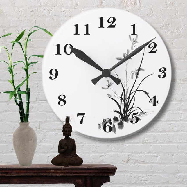 Chinese Iris - bw Round Clock (Creator Uploaded)