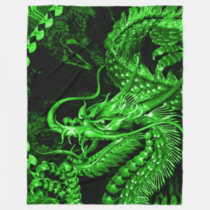 Chinese Jade Emperor Dragon Art Fleece Blanket