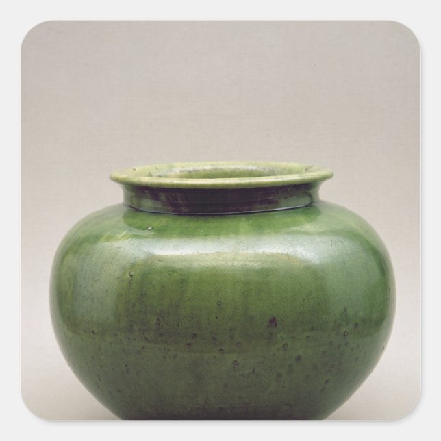 Chinese jar, Yueh ware, Six Dynasties Square Sticker (Front)