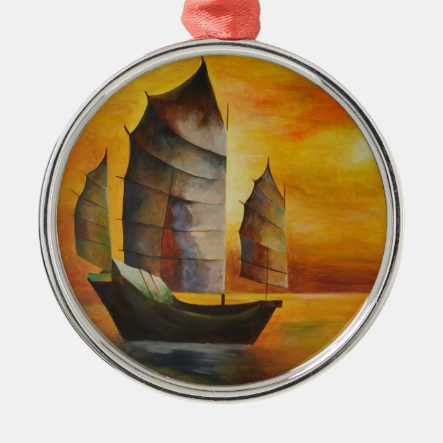 Chinese Junk Metal Ornament (Front)