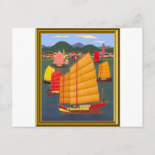 Chinese Junk Postcard