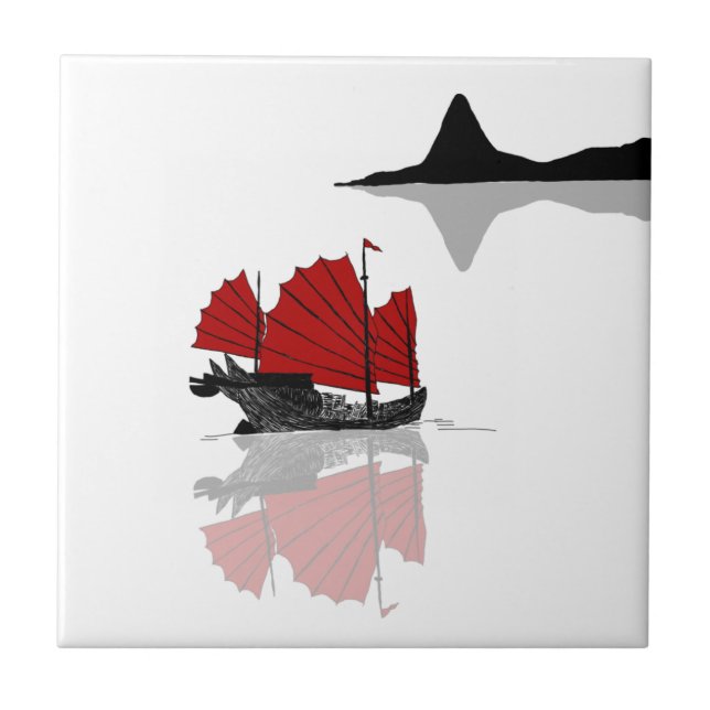 Chinese Junk Ship Tile (Front)