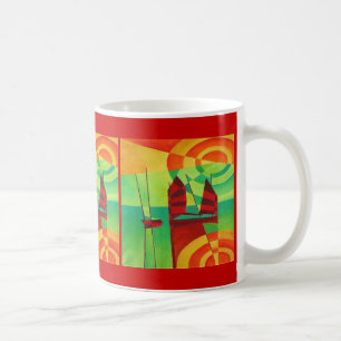 Chinese Junks On Still Waters Cubism Art Coffee Mug