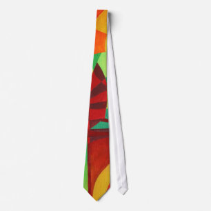 Chinese Junks On Still Waters Cubism Art Tie