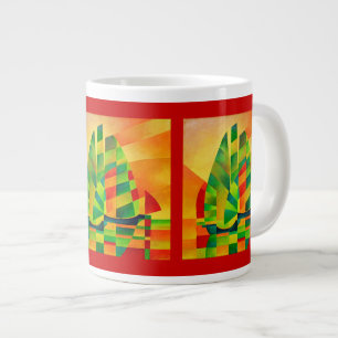 Chinese Junks, Sunset, Sails and Shadows Bold  Large Coffee Mug