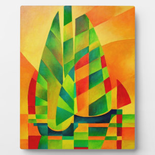 Chinese Junks, Sunset, Sails and Shadows Bold Plaque