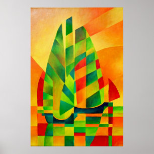 Chinese Junks, Sunset, Sails and Shadows Bold  Poster