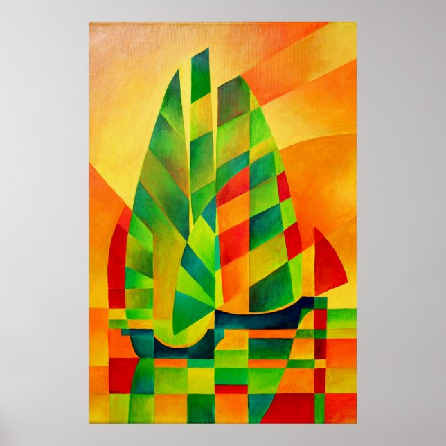 Chinese Junks, Sunset, Sails and Shadows Bold  Poster (Front)