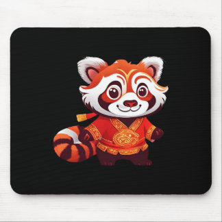 Chinese Kids Girls Boys Funny Red Panda Lion Dance Mouse Pad