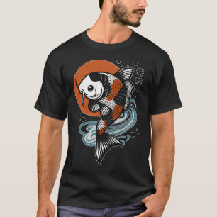 Chinese Koi Fish Graphic With Japanese Character T-Shirt