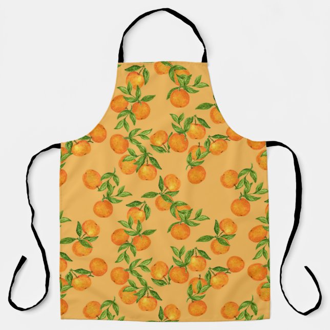 Chinese Korean Japanese inspired, watercolor backg Apron (Front)