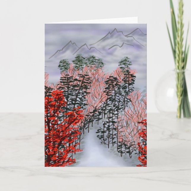 Chinese landscape holiday card (Front)