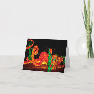 Chinese Lantern Art Octupus Notecard