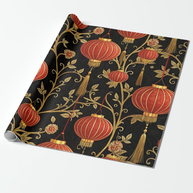 Chinese Lantern Festival (1) Wrapping Paper (Unrolled)