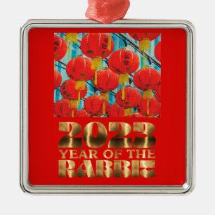 Chinese Lantern Festival 2023 New Rabbit Year Metal Ornament