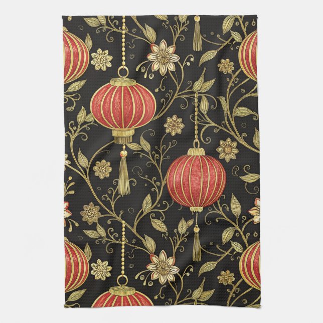 Chinese Lantern Festival (2) Kitchen Towel (Vertical)