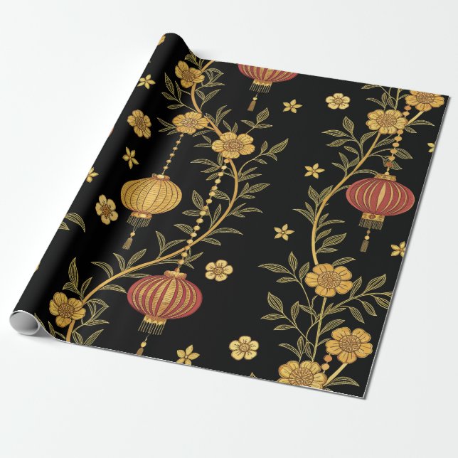 Chinese Lantern Festival (4) Wrapping Paper (Unrolled)
