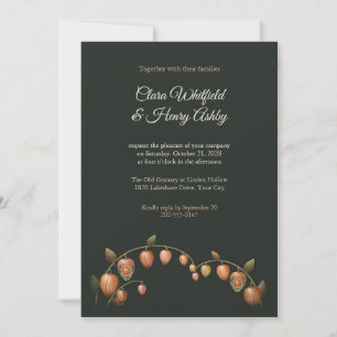 Chinese Lantern Physalis Autumn Wedding Invitation