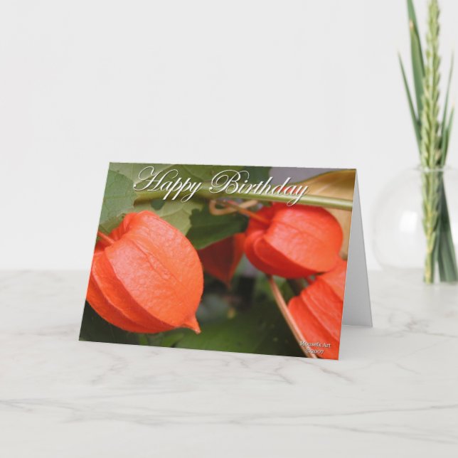 Chinese Lanterns Birthday Card (Front)