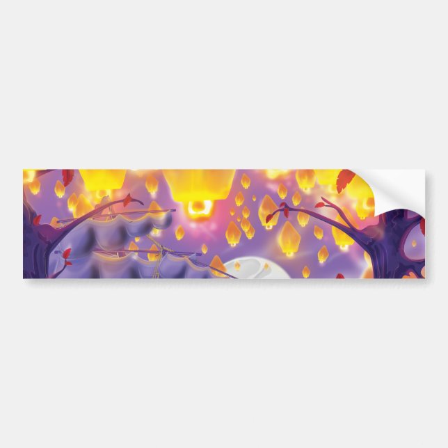 Chinese Lanterns on the Lake Bumper Sticker (Front)