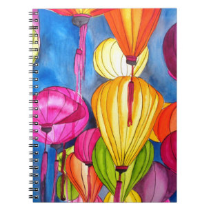 Chinese Lanterns watercolour fine art Notebook