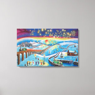 Chinese lanterns Winter landscape Gordon Bruce Canvas Print