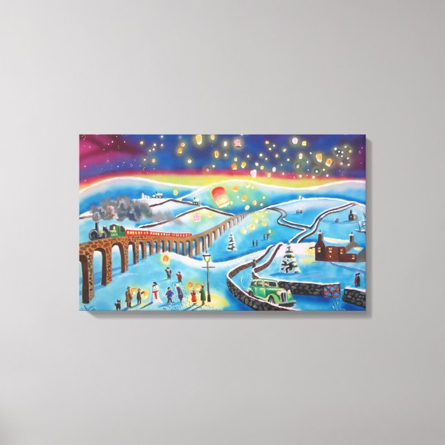 Chinese lanterns Winter landscape Gordon Bruce Canvas Print (Front)