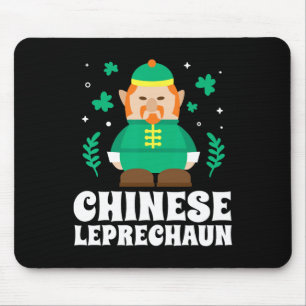 Chinese Leprechaun Funny St Patricks Day Mouse Pad