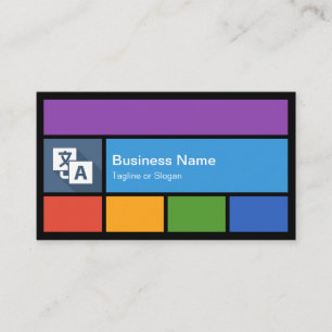 Chinese Lessons Class - Colourful Tiles Creative Business Card