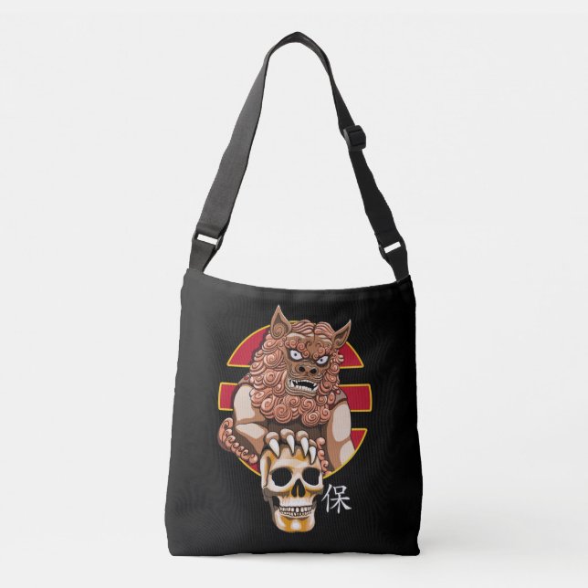 Chinese Lion guardian - Foo Dog Crossbody Bag (Front)